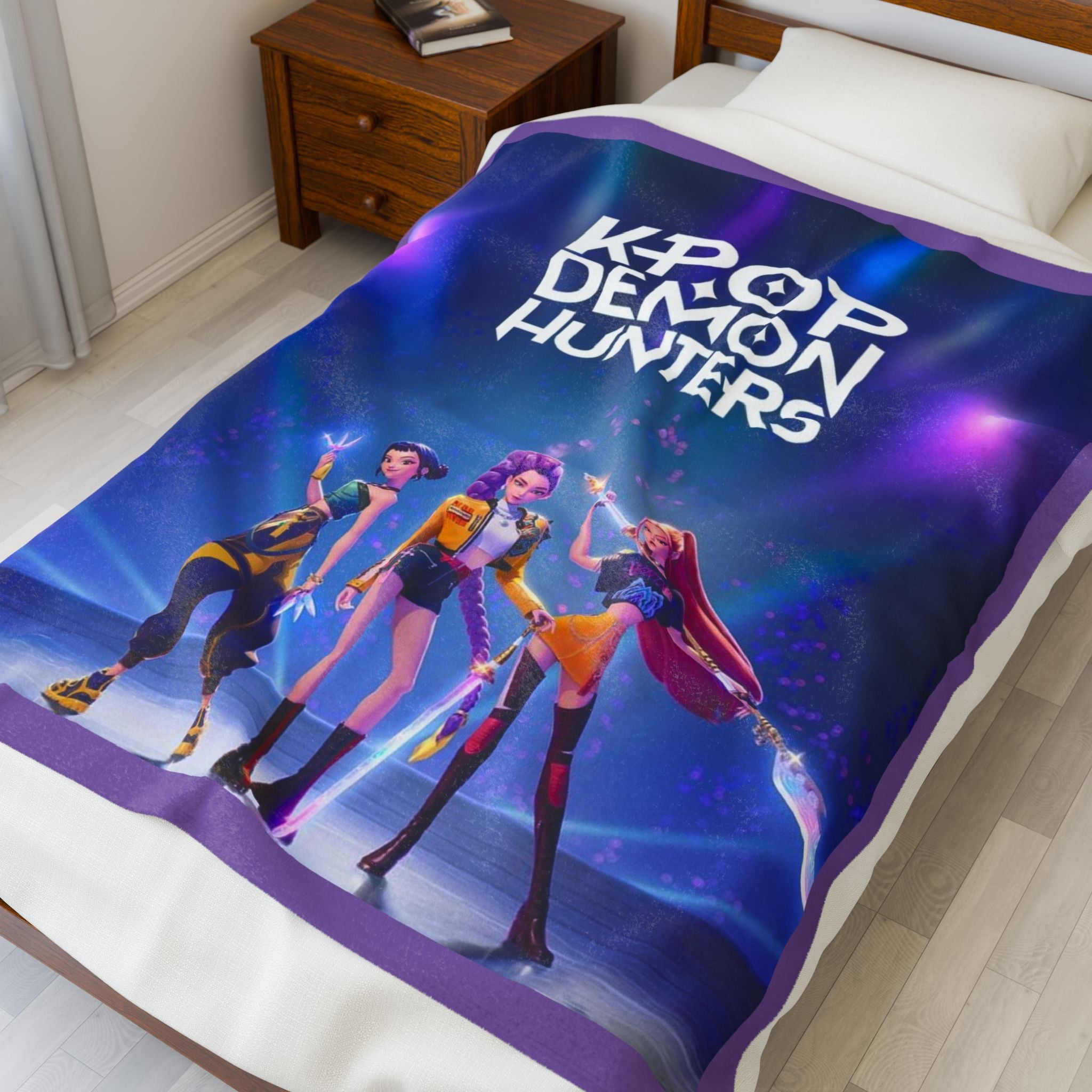 K-Pop Themed Velveteen Plush Blanket - Cozy Gift for Fans, Soft Throw for Dorm Room, Home Decor, Collectible Blanket