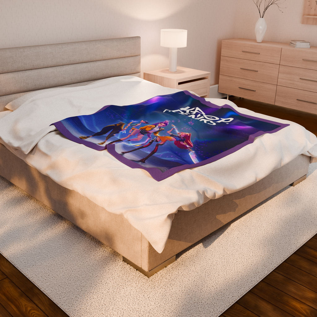 K-Pop Themed Velveteen Plush Blanket - Cozy Gift for Fans, Soft Throw for Dorm Room, Home Decor, Collectible Blanket