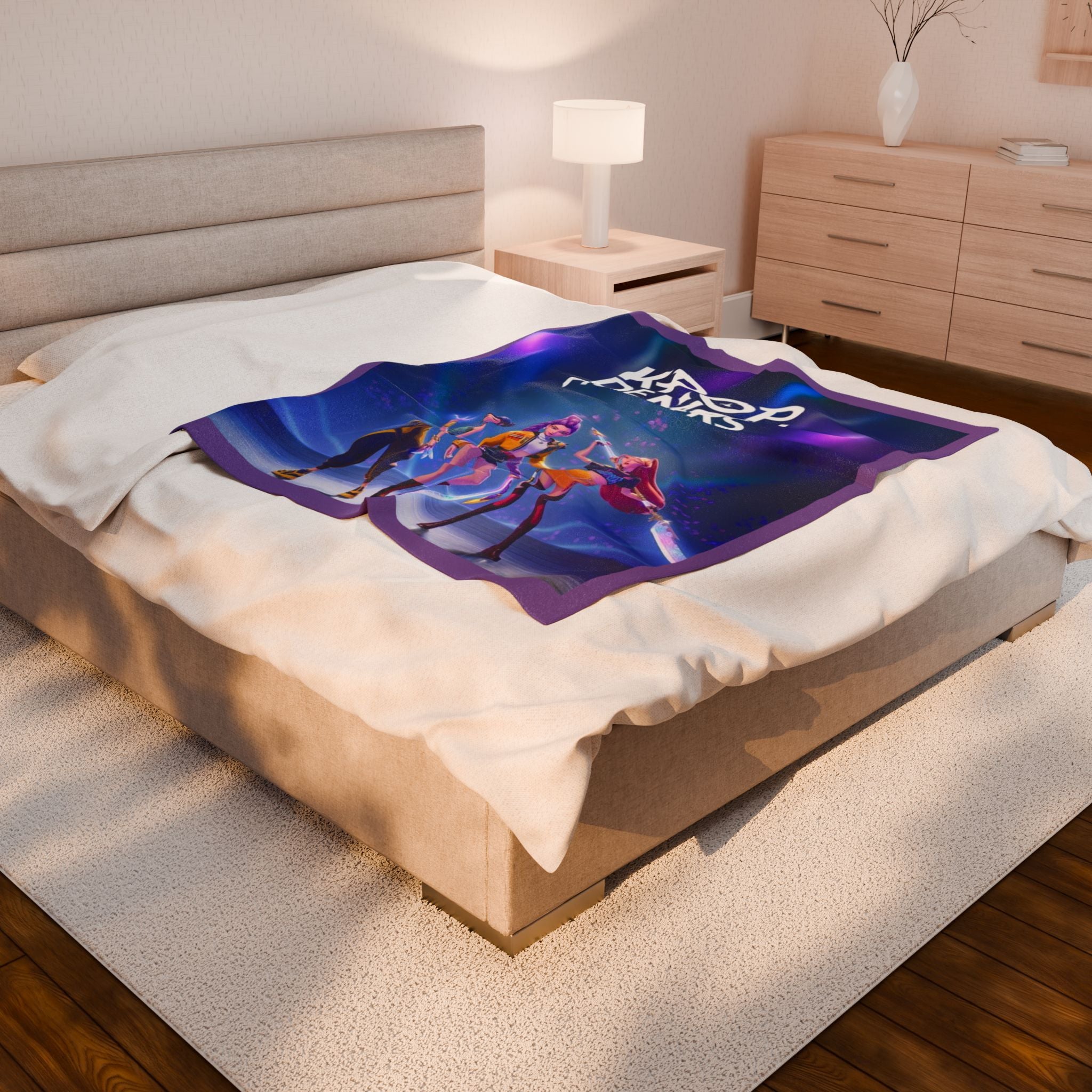 K-Pop Themed Velveteen Plush Blanket - Cozy Gift for Fans, Soft Throw for Dorm Room, Home Decor, Collectible Blanket